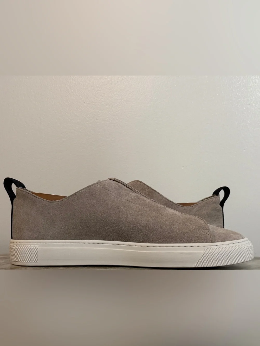 JAMES PERSE Solstice Low Top Sneakers Trainers Zegna Gray White Triple Stitch